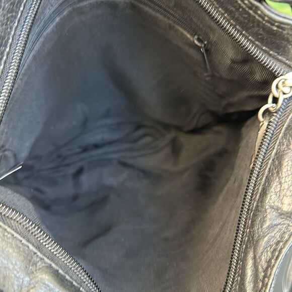 Genuine pebbled leather shoulder handbag purse, tote hobo, like new clean - Picture 10 of 10